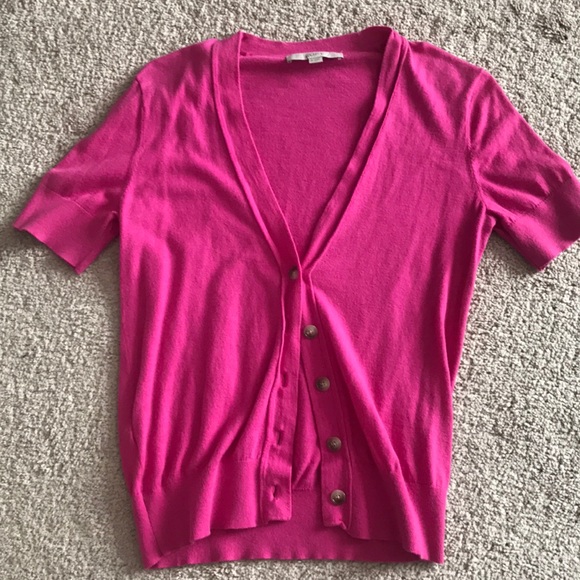 Hot Pink Short Sleeved Cardigan 